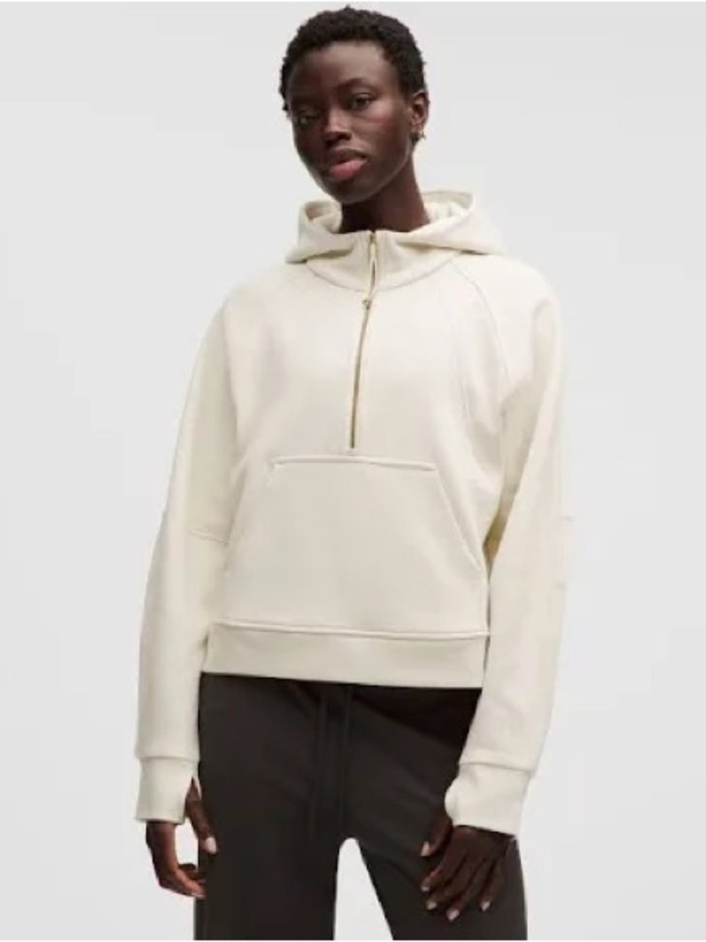 lululemon athletica Cream Half-Zip Hoodie Sweater